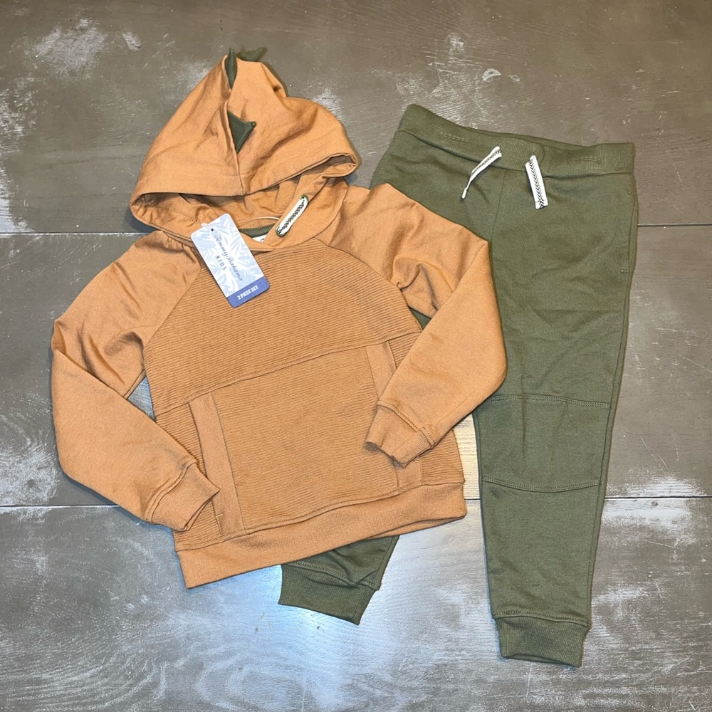 Tommy Bahama Dragon Dinosaur Hoodie 2 Piece Set Sweats Jogger Boys 3T NWT